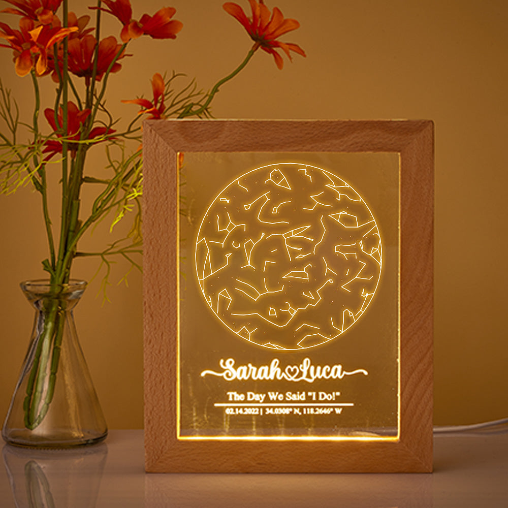 Engraved Star Map Night Light