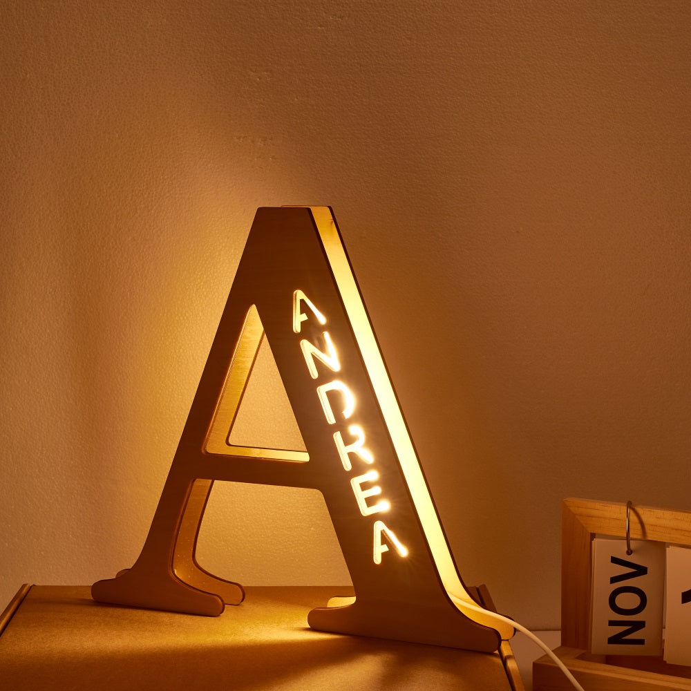 Wooden Name Letter Night Light