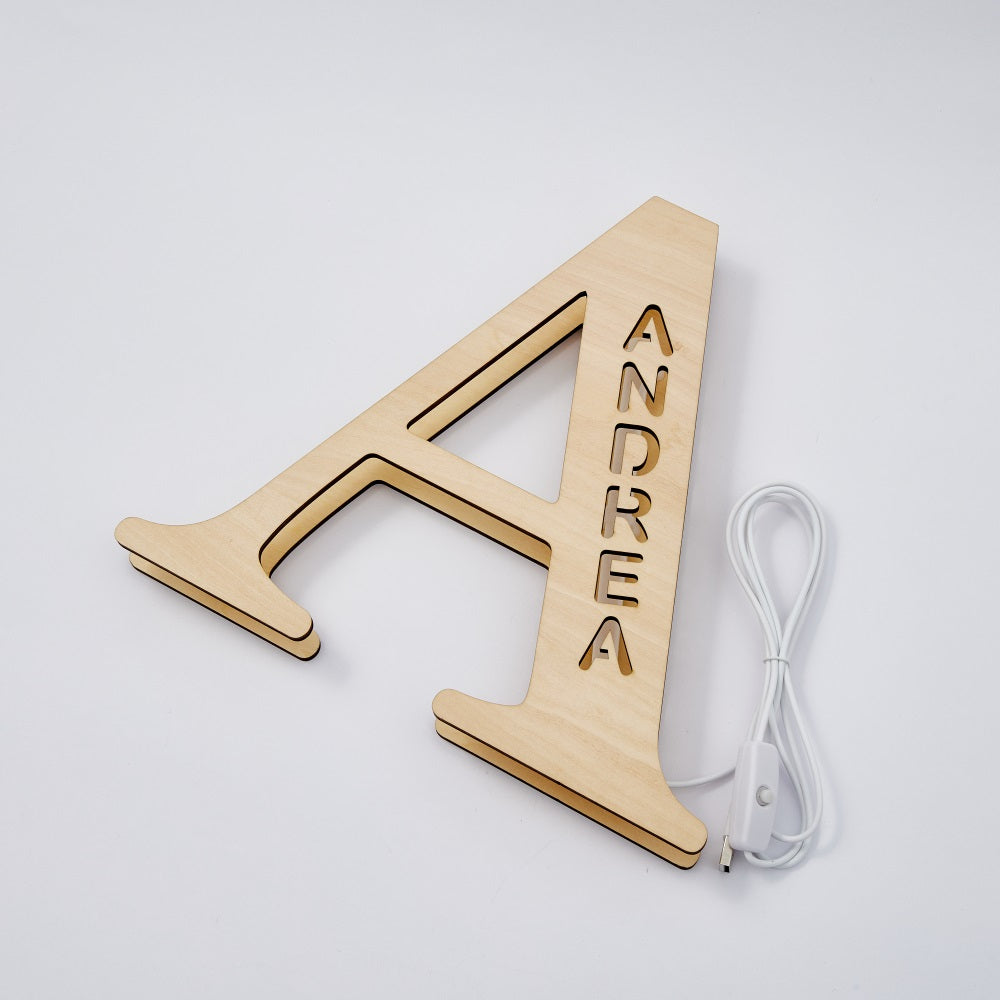 Wooden Name Letter Night Light