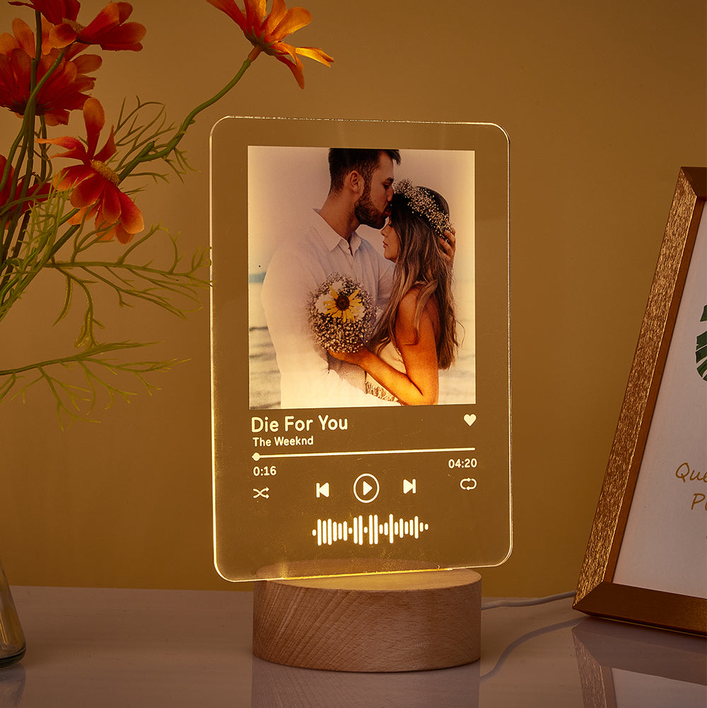 Music Code Wooden Night Light