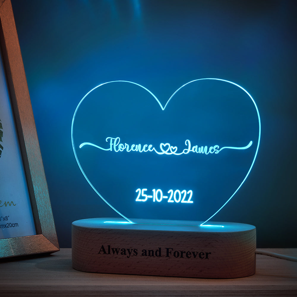 Heart Acrylic Plaque Night Light