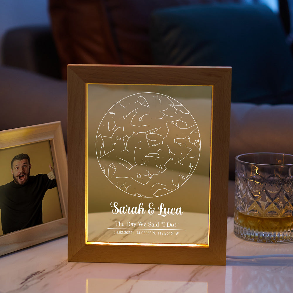 Engraved Star Map Night Light