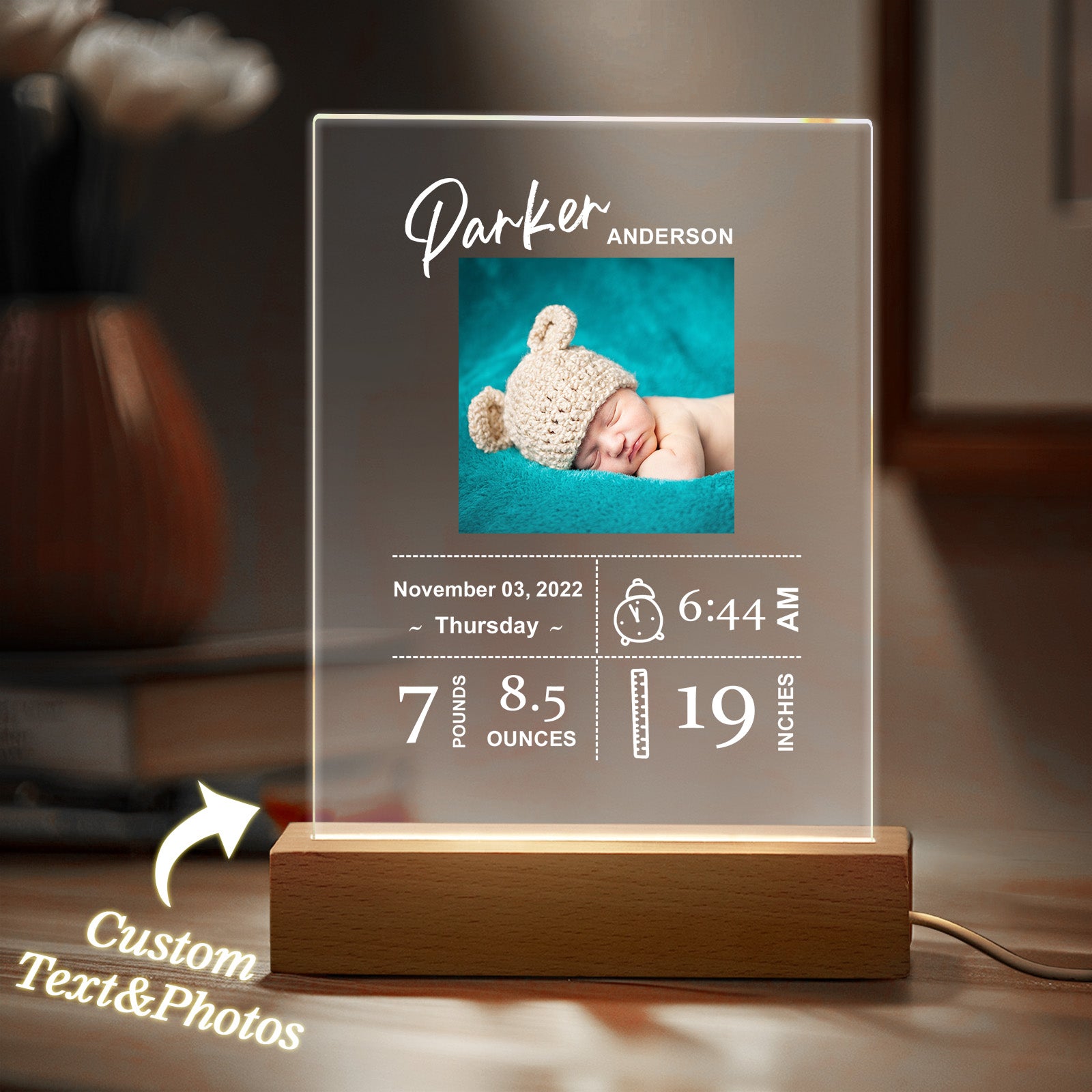 Baby Birth Info Night Light
