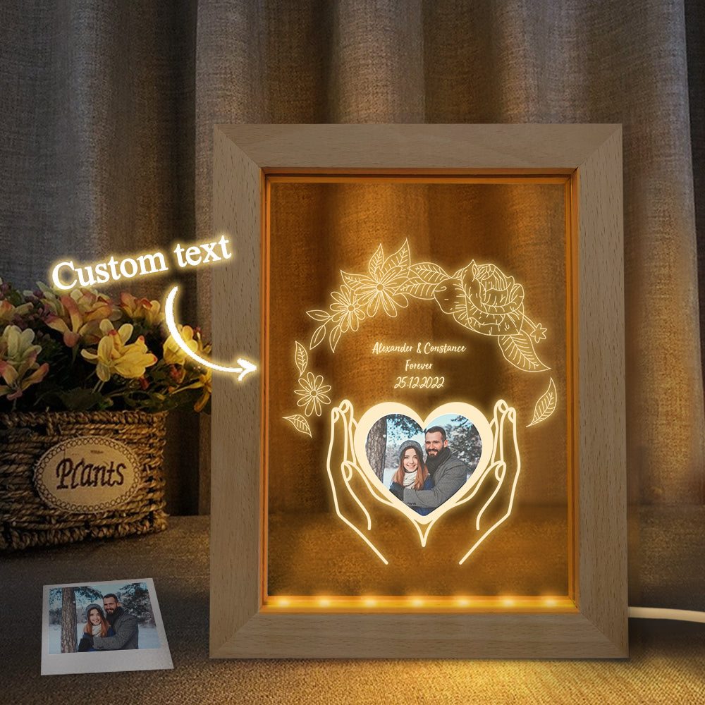 Wooden Flower Frame Lamp