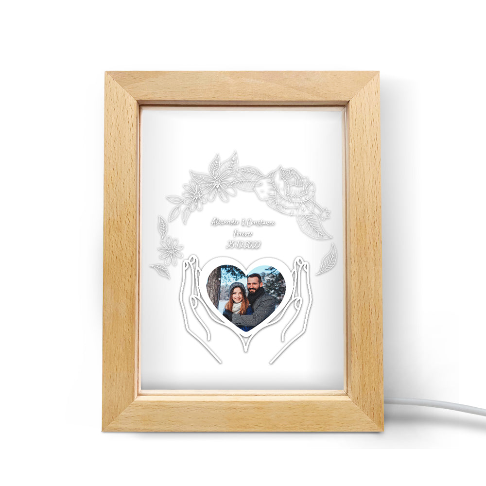 Wooden Flower Frame Lamp