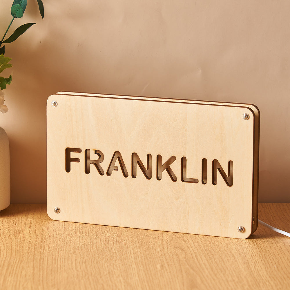 Wooden Name Night Lamp