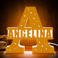 Wooden Initial Name Lamp