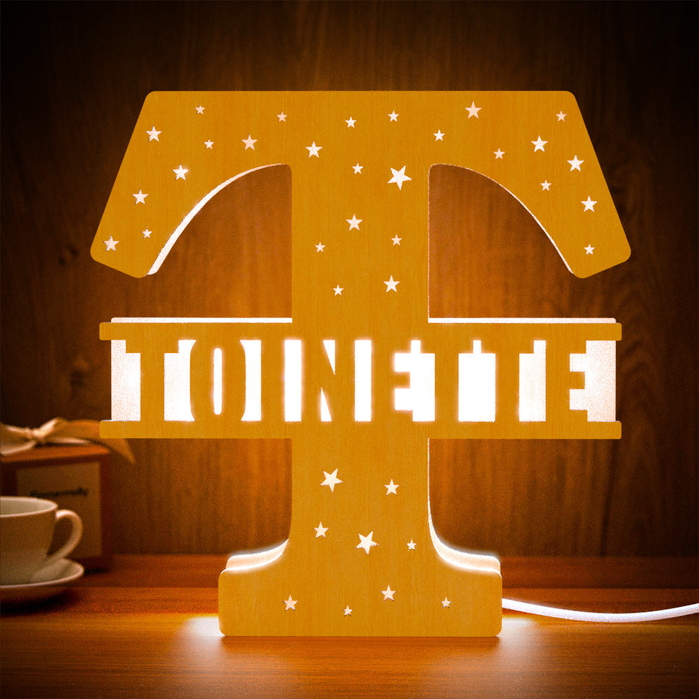 Wooden Initial Name Lamp