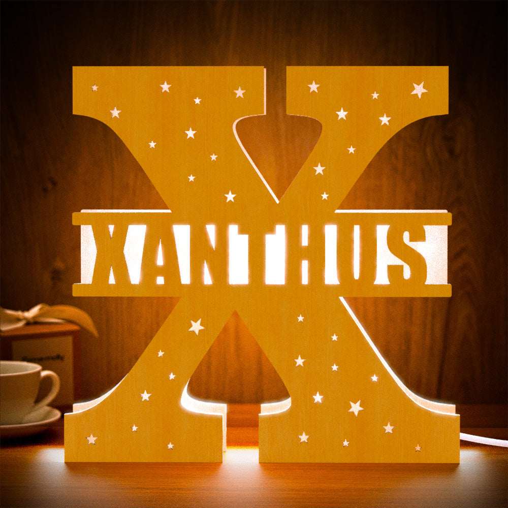 Wooden Initial Name Lamp