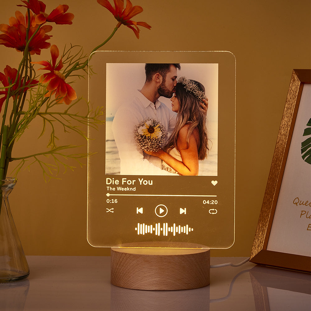 Music Code Wooden Night Light
