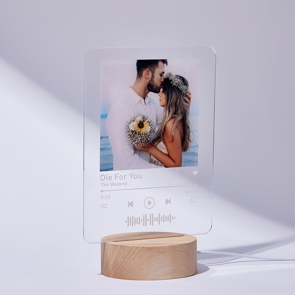 Music Code Wooden Night Light