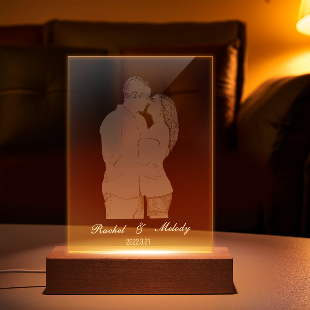 2D Carved Photo Night Light